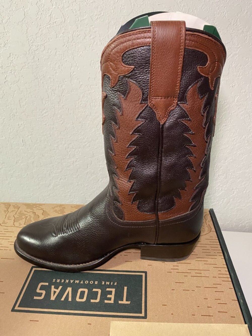 Tecovas Birthday Boot VII Limited Ed. Western Cowboy Boots Dark Chocolate Deer - Picture 8 of 16